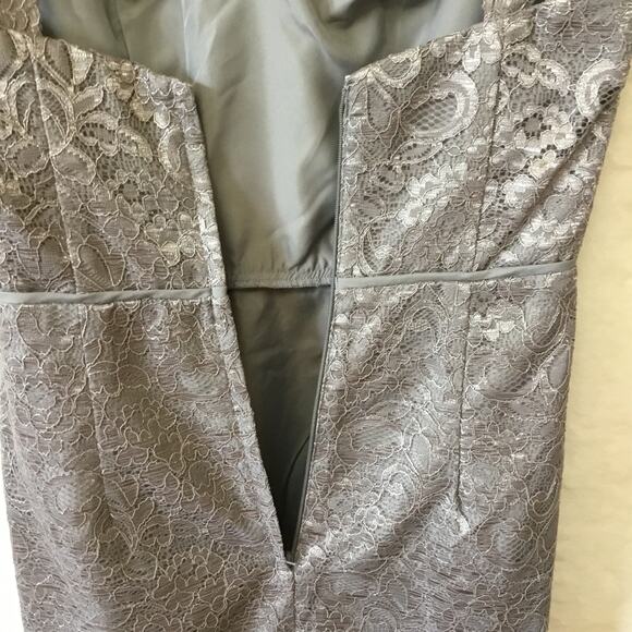 David's Bridal Short Tank Metallic Lace Dress - Picture 15 of 16